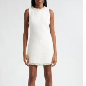 Alice and Olivia Coley Beaded Tweed Mini Dress